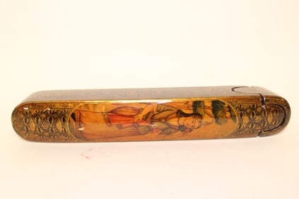 19th.C Hand Paint Persian Pen Box