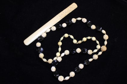 Japanese Bone Necklace and Letter Opener