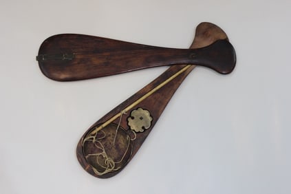 Vintage Chinese Medicine Scale In Carved Wood Fitt
