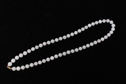 Jade Beads Necklace w 14K