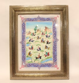 Persian Hand Paint Miniature Painting  in Khatam F