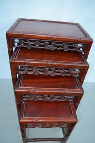 Chinese Vintage Rosewood Nesting Tables