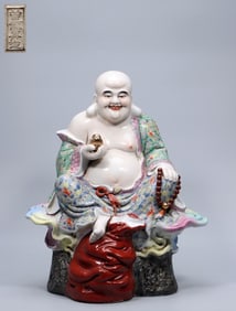 Mark"Zeng Longsheng"Chinese Famille Rose Buddha