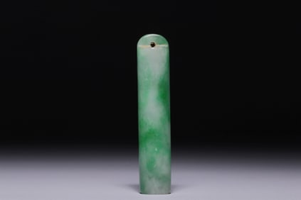 A Jadeite Carved Hat Feather Holder
