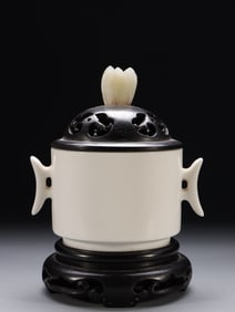 Chinese White Glazed Porcelain Incense Burner