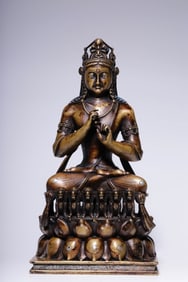 Chinese Mix-Metal Guanyin Statue