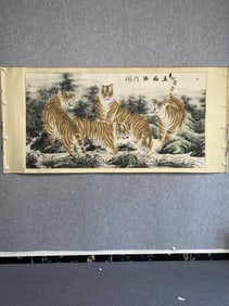 Tigers, Chinese Ink Color Painting