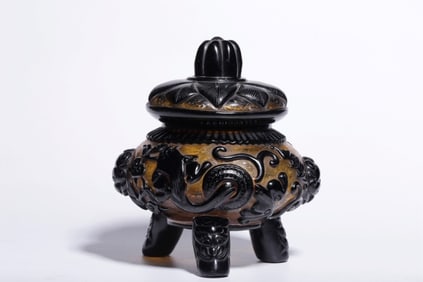 Chinese Liuli Glass Trinket Box