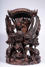 A Zitan Wood Carved Figural Group