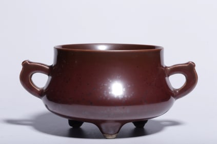 Chinese Glazed Porcelaiin Tripod Censer
