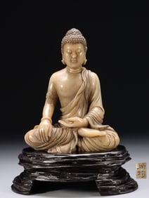Chinese Soapstone Carved Buddha Statue