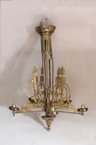 5 Lights Brass Chandelier