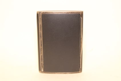 Black Enamel on Silver and Vermeil Pill Box