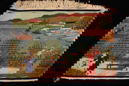 Kashan Hand Made Carpet w European subject