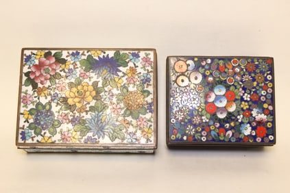 Two Japanese Cloisonne Rectangular Box