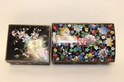 Two Japanese Cloisonne Cover Box