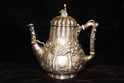 Lincoln & Foss Coin Silver Teapot