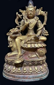 Chinese Gilt Bronze Seat Buddha