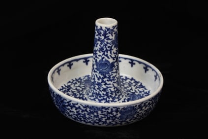 Chinese Blue and White Porcelain Candle Holder