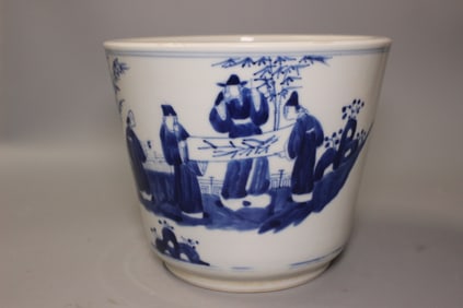 19th.C Chinese Blue and White Porcelain Planter
