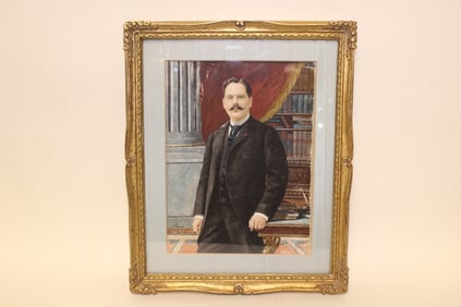 Signed Hand Paint Miniature Painting of a Gentlema