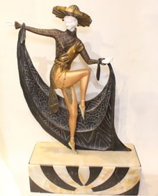 Art-Deco Style Heavy Bronze Sculpture,Signed
