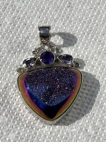 Starborn Sterling Silver Purple Druzy,Amethyst 925