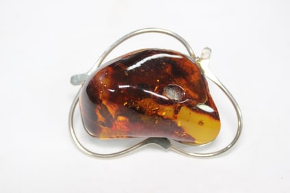 Amber Brooch Pin