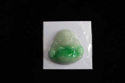 A Jadeite Carved Buddha Pendant