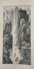 Chinese Ink Color Landscape Painting,Signed