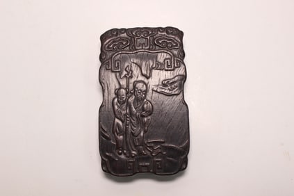 Chinese Zitan Wood Carved Plaque