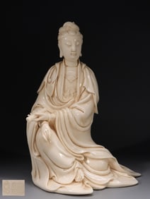 Chinese Blanc De Porcelain Guanyin Statue