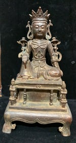 Chinese Gilt Bronze Seat Buddha
