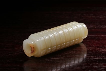 Chinese Hetian Jade Snuff Bottle w Russet