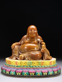 Chinese Soapstone Carved Buddha Figural