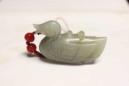 Chinese Jade Carved Duck