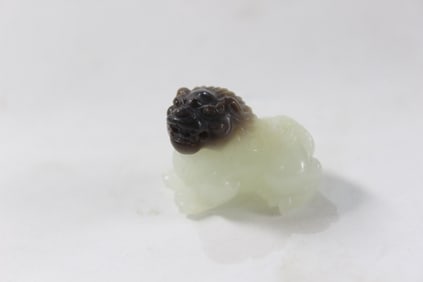 Chinese Jade Carved Lion w Russet