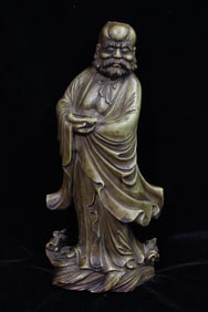 Chinese Stone Carved Luohan Statue
