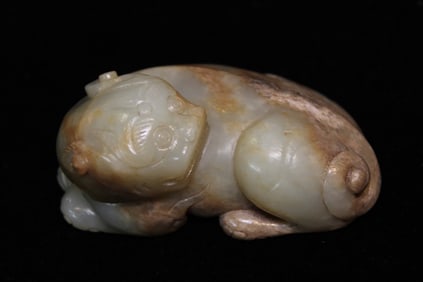 Chinese Jade Carved Beast w Russet