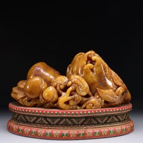 Chinese Soapstone Carved Ruyi and Buddha Hands