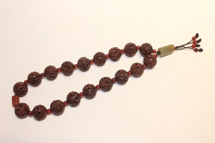 Chinese Carved Beads Prayer Bracelet