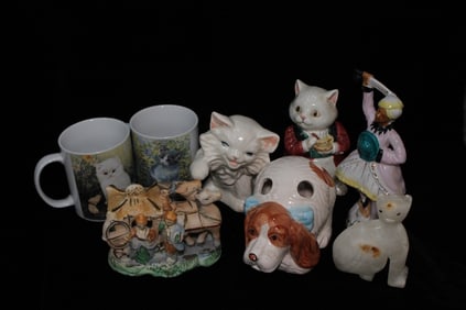 Lots of 8 Porcelain Figural , Animal and Cups