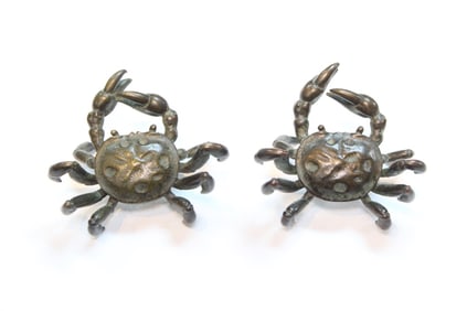 Two Bronze Cast Crab
