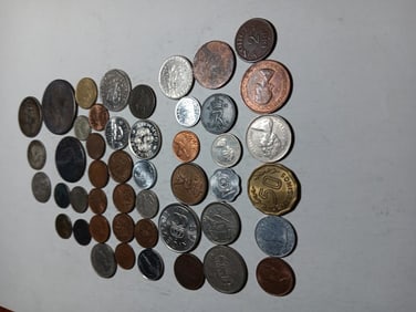 Lots of 47 World-wide Coins, Some Silver