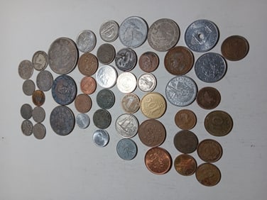 Lots of 47 World-wide Coins, Some Silver