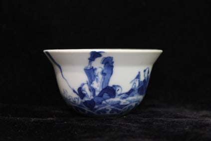 Qing Dynasty Chinese Blue and White Porcelain Cup
