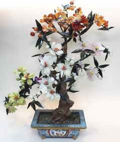 Chinese Jade/Stone Flower Tree in Cloisonn? Plante