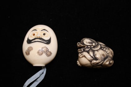 Two Japanese Carved Netsukes