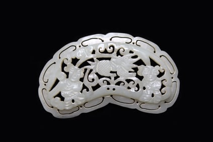 Chinese Jade Carved Plaque,Open Work