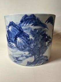 Chinese Blue and White Porcelain Brushpot